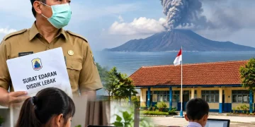 Abu Vulkanik Anak Krakatau Mengarah ke Sukabumi, Siswa TK hingga SMP Belajar dari Rumah