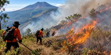 Karhutla Rinjani Meluas, Hampir 1.000 Hektare Terbakar